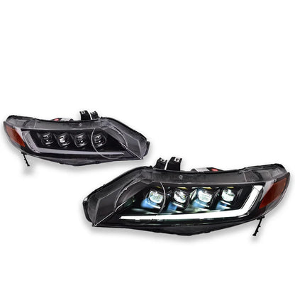 Car For Honda Civic 8th Gen Headlight 2006-2011 Upgrade Modified to New DRL Dynamic Turn Signal LED Headlight Auto Accessories